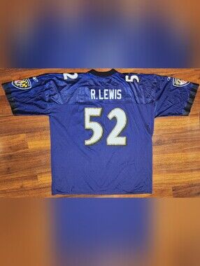 Reebok Baltimore Ravens Ray Lewis #52 NFL Jersey 3XL XXXL Purple Football VTG